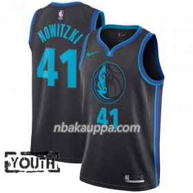Dallas Mavericks Dirk Nowitzki 41 2018-19 Nike City Edition Musta Sininen Pelipaidat Swingman - Lasten